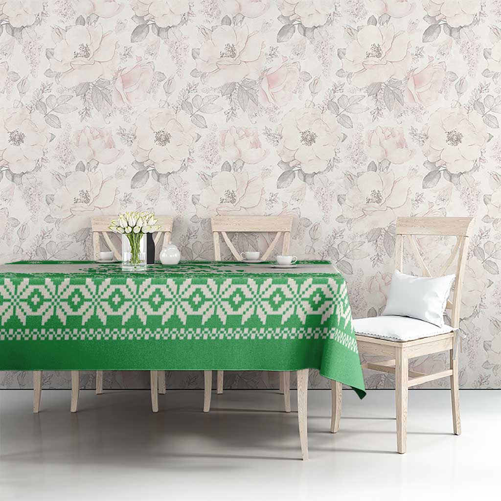 Green Mele Kalikimaka Hawaii Tablecloth Funny Ho Ho Ho Santa Shaka - Polynesian Pride