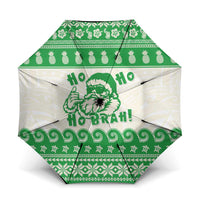 Green Mele Kalikimaka Hawaii Umbrella Funny Ho Ho Ho Santa Shaka - Polynesian Pride