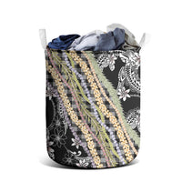 Black Palaka Hawaii Leis Laundry Basket Hawaiian-plaid Elegant Tropical Vibes - Polynesian Pride