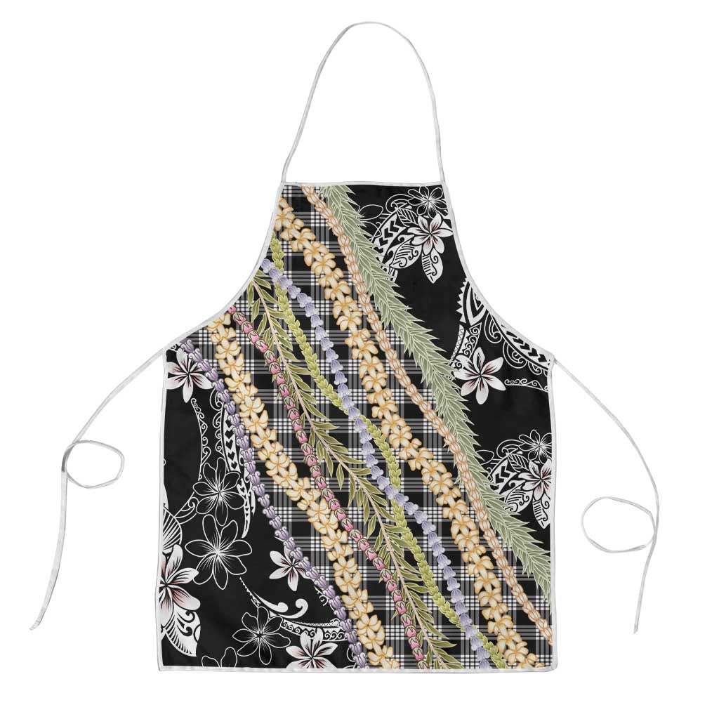 Black Palaka Hawaii Leis Apron Hawaiian-plaid Elegant Tropical Vibes - Polynesian Pride