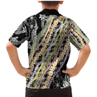 Black Palaka Hawaii Leis Family Matching Mermaid Dress and Hawaiian Shirt Hawaiian-plaid Elegant Tropical Vibes - Polynesian Pride