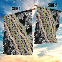 Black Palaka Hawaii Leis Garden Flag Hawaiian-plaid Elegant Tropical Vibes - Polynesian Pride