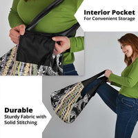 Black Palaka Hawaii Leis Grocery Bag Hawaiian-plaid Elegant Tropical Vibes - Polynesian Pride