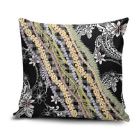 Black Palaka Hawaii Leis Pillow Cover Hawaiian-plaid Elegant Tropical Vibes - Polynesian Pride