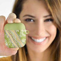 Green Palaka Hawaii Leis AirPods Case Hawaiian-plaid Elegant Tropical Vibes - Polynesian Pride