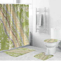 Green Palaka Hawaii Leis Bathroom Set Hawaiian-plaid Elegant Tropical Vibes - Polynesian Pride