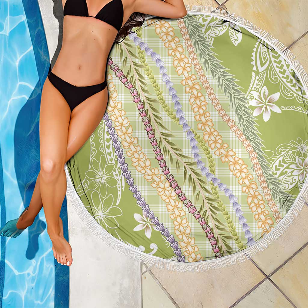 Green Palaka Hawaii Leis Beach Blanket Hawaiian-plaid Elegant Tropical Vibes - Polynesian Pride