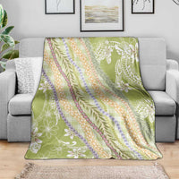 Green Palaka Hawaii Leis Blanket Hawaiian-plaid Elegant Tropical Vibes - Polynesian Pride