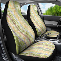 Green Palaka Hawaii Leis Car Seat Cover Hawaiian-plaid Elegant Tropical Vibes - Polynesian Pride