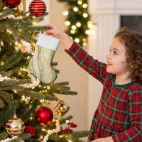 Green Palaka Hawaii Leis Christmas Stocking Hawaiian-plaid Elegant Tropical Vibes - Polynesian Pride