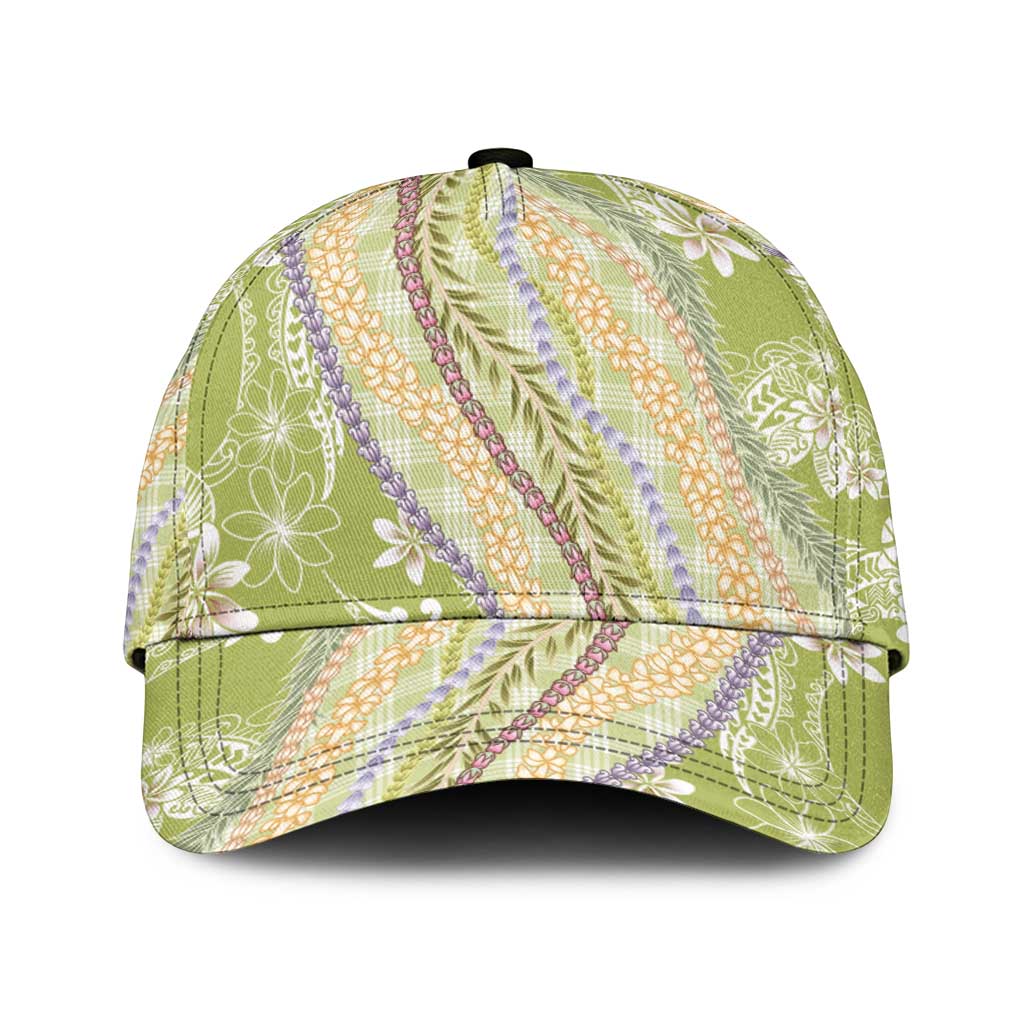 Green Palaka Hawaii Leis Classic Cap Hawaiian-plaid Elegant Tropical Vibes - Polynesian Pride