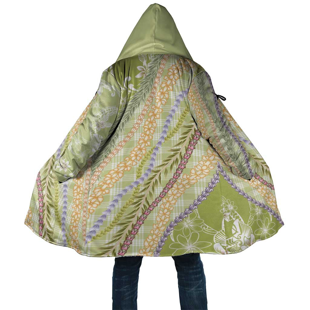 Green Palaka Hawaii Leis Cloak Hawaiian-plaid Elegant Tropical Vibes - Polynesian Pride