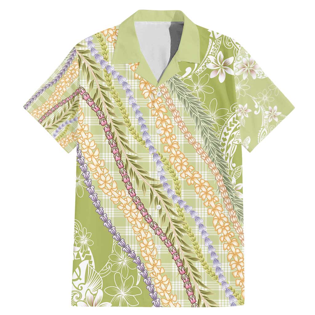 Green Palaka Hawaii Leis Family Matching Mermaid Dress and Hawaiian Shirt Hawaiian-plaid Elegant Tropical Vibes - Polynesian Pride