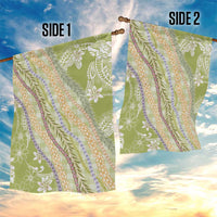 Green Palaka Hawaii Leis Garden Flag Hawaiian-plaid Elegant Tropical Vibes - Polynesian Pride