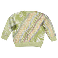 Green Palaka Hawaii Leis Kid Ugly Christmas Sweater Hawaiian-plaid Elegant Tropical Vibes - Polynesian Pride