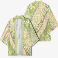Green Palaka Hawaii Leis Kimono Hawaiian-plaid Elegant Tropical Vibes - Polynesian Pride
