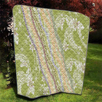 Green Palaka Hawaii Leis Quilt Hawaiian-plaid Elegant Tropical Vibes - Polynesian Pride