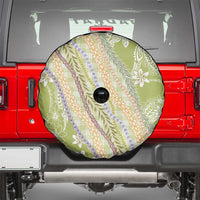Green Palaka Hawaii Leis Spare Tire Cover Hawaiian-plaid Elegant Tropical Vibes - Polynesian Pride