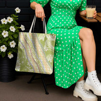 Green Palaka Hawaii Leis Tote Bag Hawaiian-plaid Elegant Tropical Vibes - Polynesian Pride