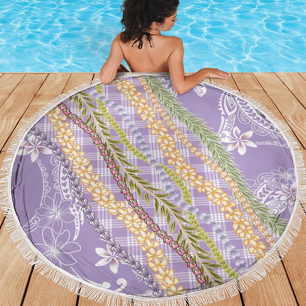 Purple Palaka Hawaii Leis Beach Blanket Hawaiian-plaid Elegant Tropical Vibes - Polynesian Pride