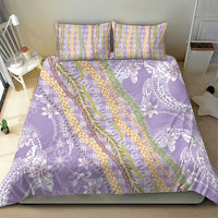 Purple Palaka Hawaii Leis Bedding Set Hawaiian-plaid Elegant Tropical Vibes - Polynesian Pride