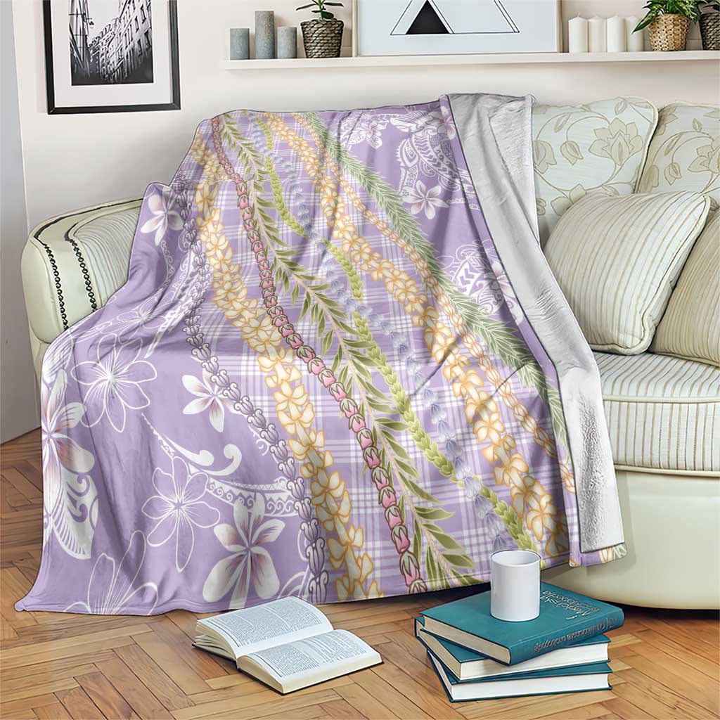 Purple Palaka Hawaii Leis Blanket Hawaiian-plaid Elegant Tropical Vibes - Polynesian Pride