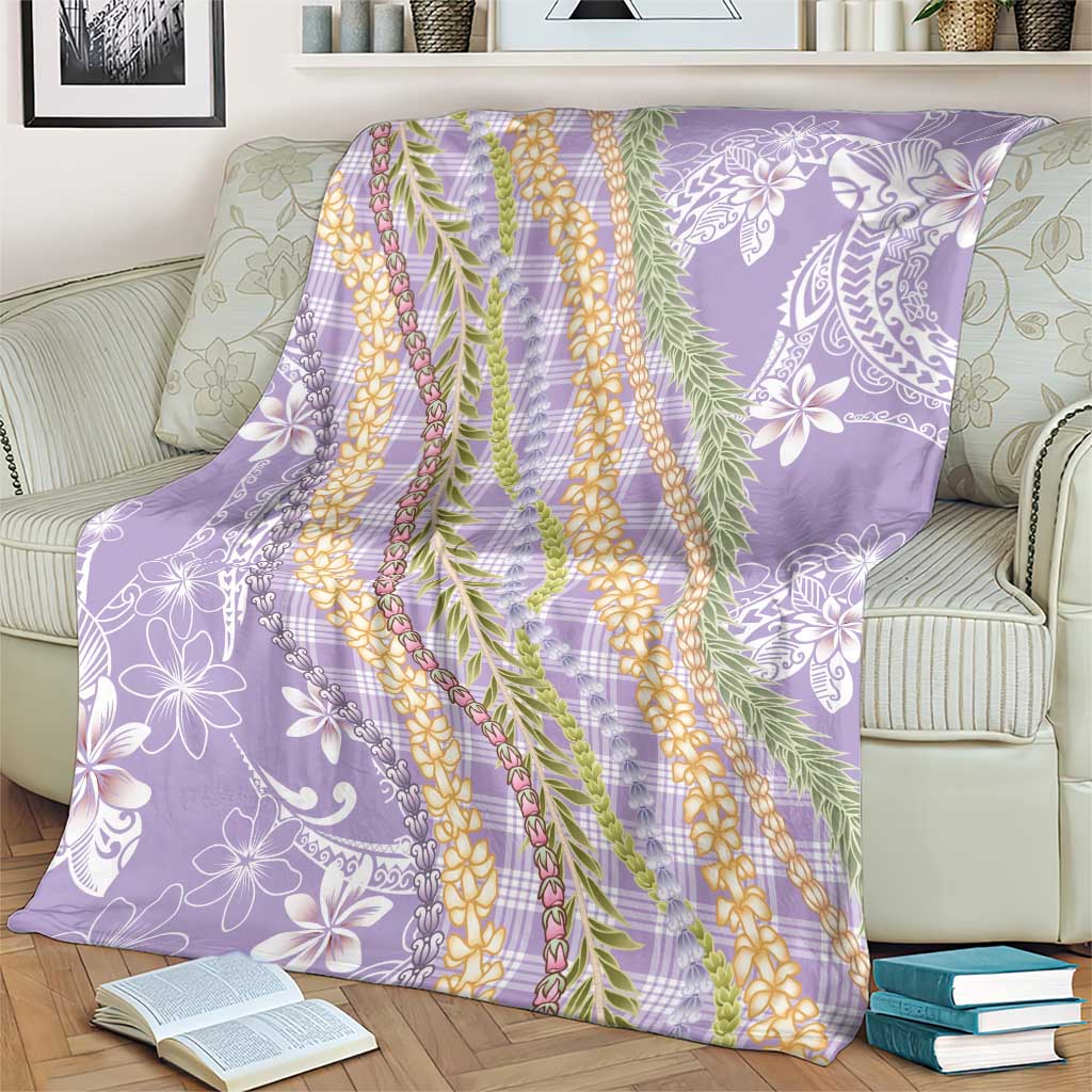 Purple Palaka Hawaii Leis Blanket Hawaiian-plaid Elegant Tropical Vibes - Polynesian Pride