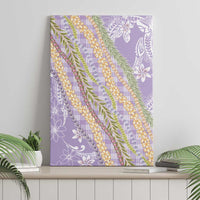 Purple Palaka Hawaii Leis Canvas Wall Art Hawaiian-plaid Elegant Tropical Vibes - Polynesian Pride
