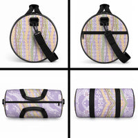 Purple Palaka Hawaii Leis Duffle Bag Hawaiian-plaid Elegant Tropical Vibes