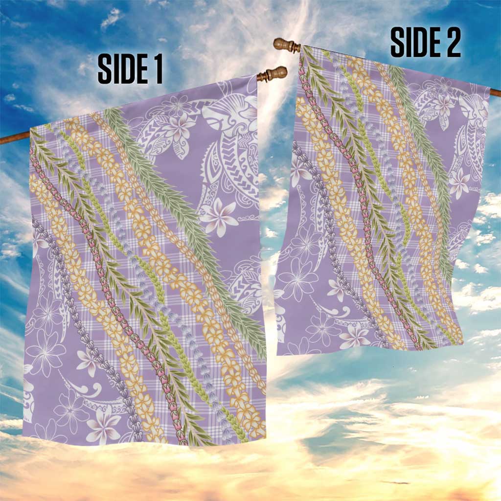 Purple Palaka Hawaii Leis Garden Flag Hawaiian-plaid Elegant Tropical Vibes - Polynesian Pride