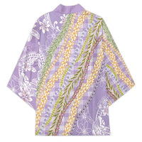Purple Palaka Hawaii Leis Kimono Hawaiian-plaid Elegant Tropical Vibes - Polynesian Pride
