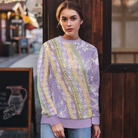 Purple Palaka Hawaii Leis Ugly Christmas Sweater Hawaiian-plaid Elegant Tropical Vibes - Polynesian Pride