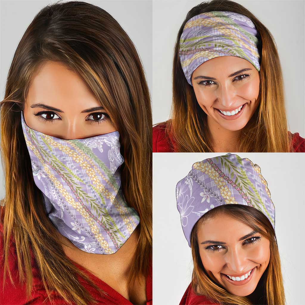 Purple Palaka Hawaii Leis Neck Gaiter Hawaiian-plaid Elegant Tropical Vibes - Polynesian Pride