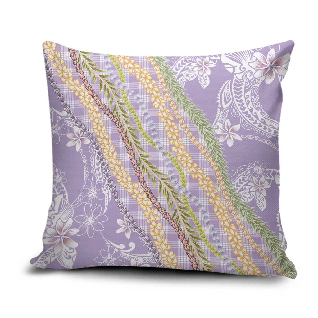 Purple Palaka Hawaii Leis Pillow Cover Hawaiian-plaid Elegant Tropical Vibes - Polynesian Pride