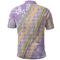 Purple Palaka Hawaii Leis Polo Shirt Hawaiian-plaid Elegant Tropical Vibes - Polynesian Pride