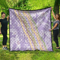 Purple Palaka Hawaii Leis Quilt Hawaiian-plaid Elegant Tropical Vibes - Polynesian Pride