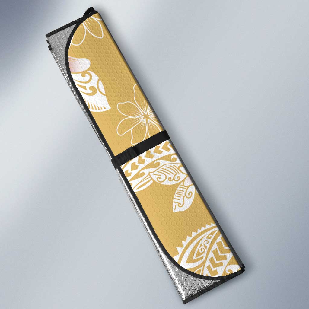 Yellow Palaka Hawaii Leis Auto Sun Shade Hawaiian-plaid Elegant Tropical Vibes - Polynesian Pride