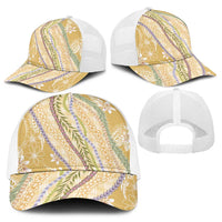 Yellow Palaka Hawaii Leis Baseball Net Cap Hawaiian-plaid Elegant Tropical Vibes - Polynesian Pride