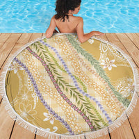 Yellow Palaka Hawaii Leis Beach Blanket Hawaiian-plaid Elegant Tropical Vibes - Polynesian Pride