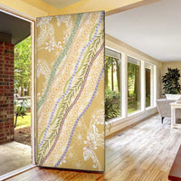 Yellow Palaka Hawaii Leis Door Cover Hawaiian-plaid Elegant Tropical Vibes - Polynesian Pride