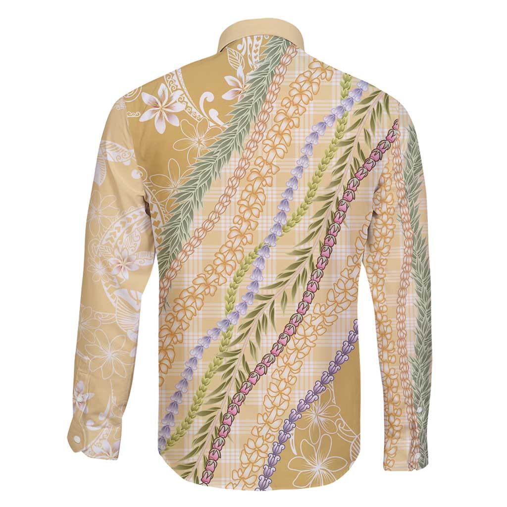 Yellow Palaka Hawaii Leis Family Matching Off Shoulder Short Dress and Hawaiian Shirt Hawaiian-plaid Elegant Tropical Vibes - Polynesian Pride