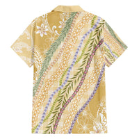 Yellow Palaka Hawaii Leis Family Matching Puletasi and Hawaiian Shirt Hawaiian-plaid Elegant Tropical Vibes - Polynesian Pride
