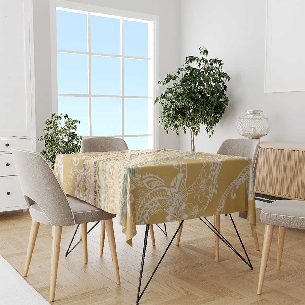 Yellow Palaka Hawaii Leis Tablecloth Hawaiian-plaid Elegant Tropical Vibes - Polynesian Pride