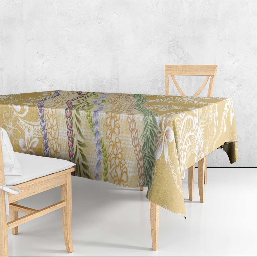 Yellow Palaka Hawaii Leis Tablecloth Hawaiian-plaid Elegant Tropical Vibes - Polynesian Pride