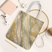 Yellow Palaka Hawaii Leis Tote Bag Hawaiian-plaid Elegant Tropical Vibes - Polynesian Pride