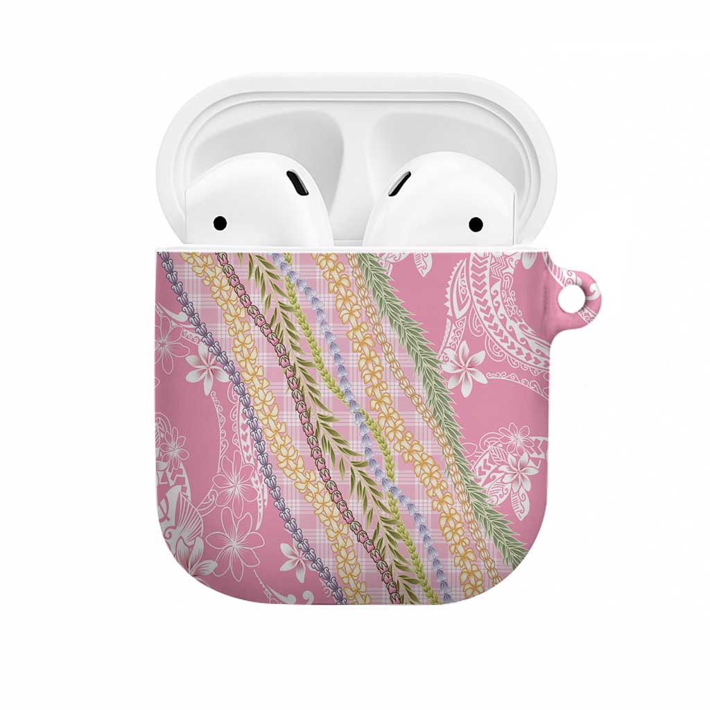 Pink Palaka Hawaii Leis AirPods Case Hawaiian-plaid Elegant Tropical Vibes - Polynesian Pride
