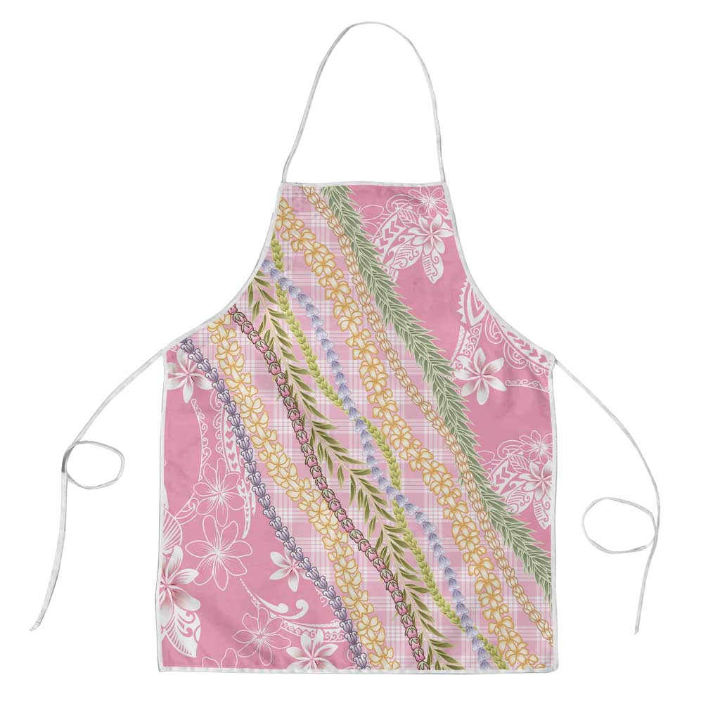 Pink Palaka Hawaii Leis Apron Hawaiian-plaid Elegant Tropical Vibes - Polynesian Pride