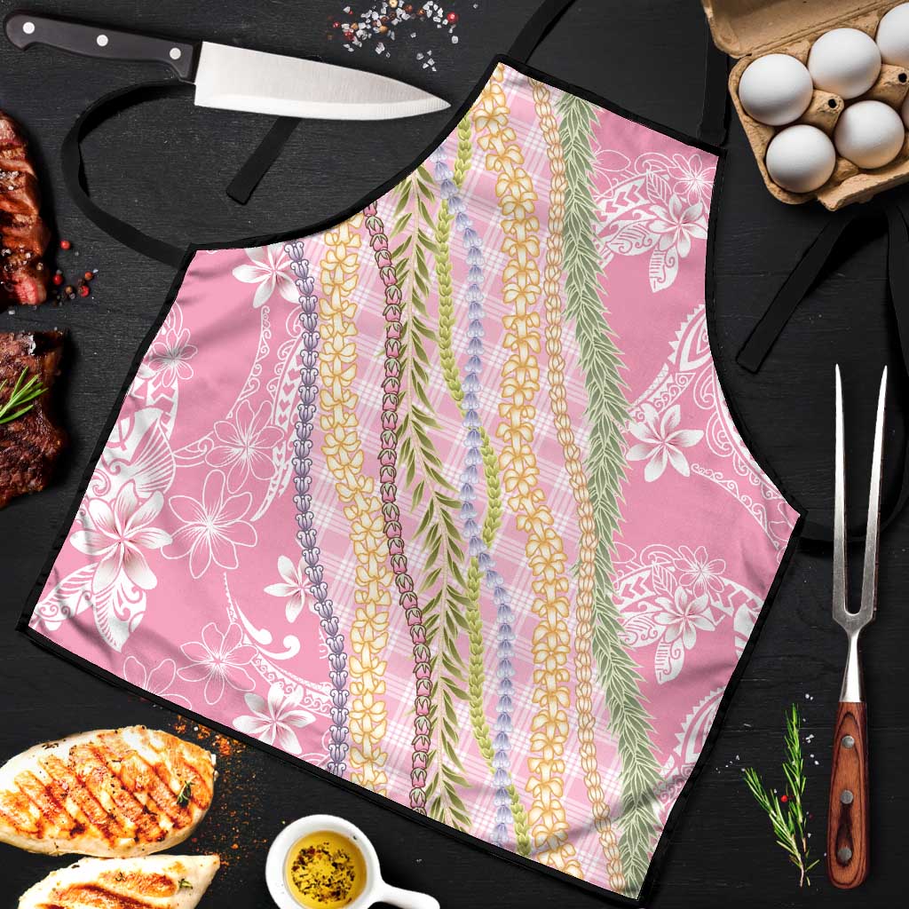 Pink Palaka Hawaii Leis Apron Hawaiian-plaid Elegant Tropical Vibes - Polynesian Pride