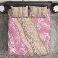 Pink Palaka Hawaii Leis Bedding Set Hawaiian-plaid Elegant Tropical Vibes - Polynesian Pride