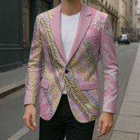 Pink Palaka Hawaii Leis Blazer Hawaiian-plaid Elegant Tropical Vibes - Polynesian Pride